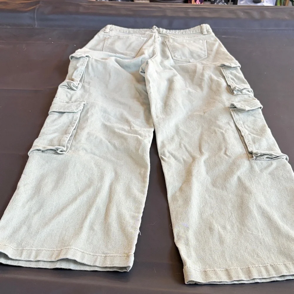 YMI High Rise All Day Cargo Wide Leg Pants Sage Green Women’s 11
